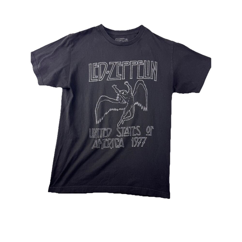 Led Zeppelin "United States of America 1977" Athletic Fit Black Men's T- Size M